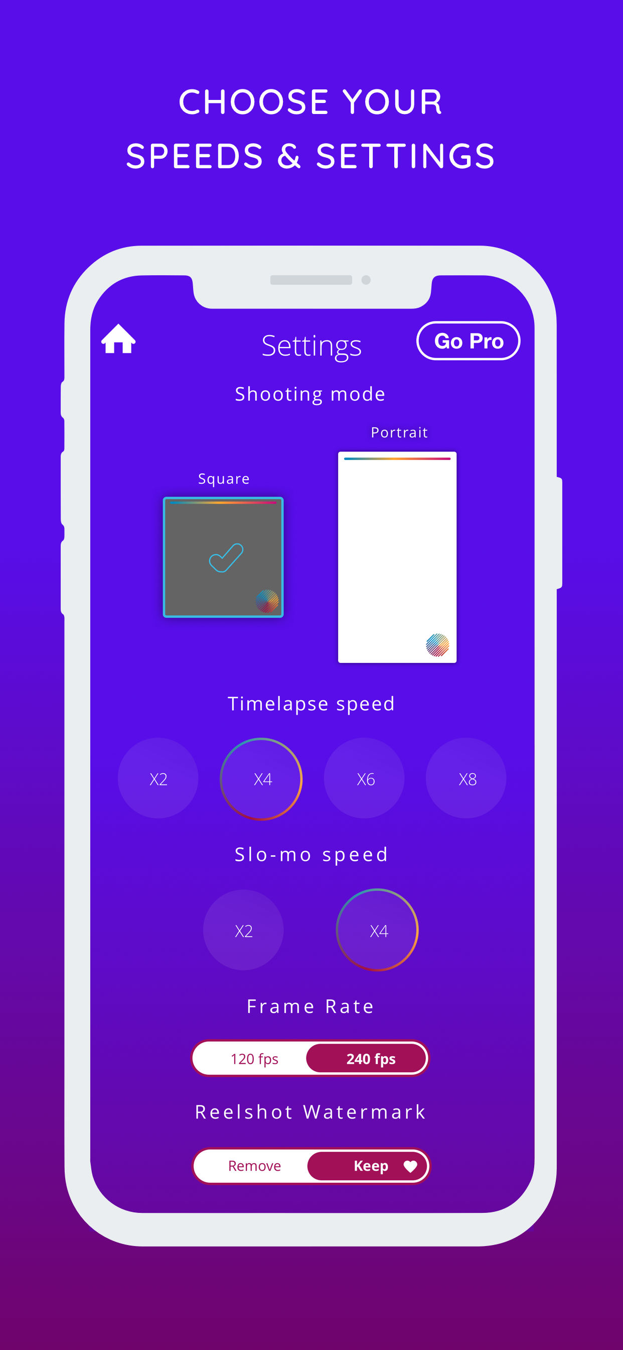 Reelshot Example Screen
